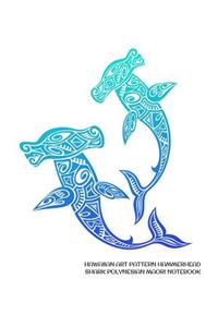 Hawaiian Art Pattern Hammerhead Shark Polynesian Maori Notebook