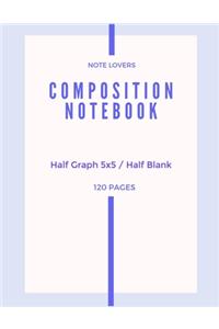 Composition Notebook - Half Graph 5x5 / Half Blank