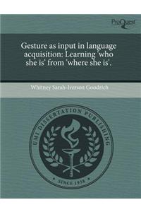 Gesture as Input in Language Acquisition