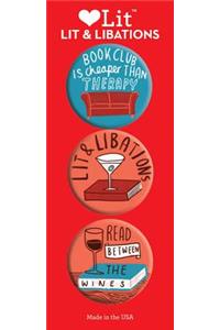 Lit & Libations 3-Button Assortment