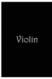 Violin - Black Notebook / Journal / Blank Lined Pages / Soft Matte Cover