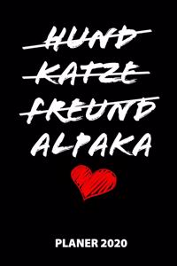 Hund Katze Freund Alpaka Planer 2020