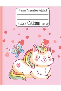 Caticorn Primary Composition Notebook Grades K-2 8.5