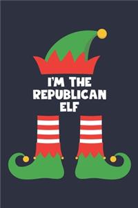 Republican Elf Notebook - Funny Christmas Gift for Republican Diary - Family Xmas Holiday Journal