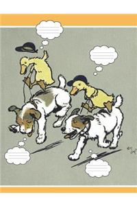 Ducks Riding Dogs Composition Book