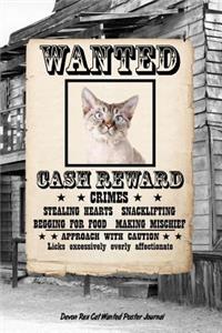 Devon Rex Cat Wanted Poster Journal