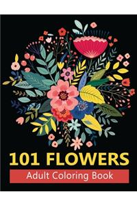 101 Flowers Adult Coloring Books