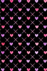 Bullet Journal Notebook Quilted Watercolor Hearts Pattern 1