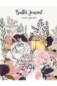 Bullet Journal: Roses Garden: Hand Draw, Roses, Colorful Floral, Roses Watercolor, Floral Journal, Gift for Girls, Bullet Journal and Sketch Book, Composition Book, Journal, 8.5 X 11 Inch 110 Page, Grid