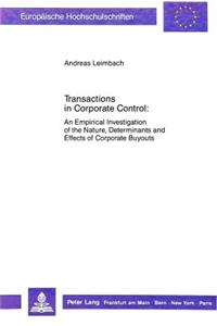 Transactions in Corporate Control