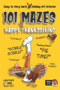 Thanksgiving Maze Book for Kids Ages 4-8