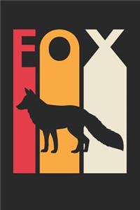 Vintage Fox Notebook - Gift for Animal Lover - Colorful Fox Diary - Retro Fox Journal