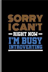 Sorry I can't right now I'm Busy Introverting
