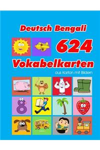 Deutsch Bengali 624 Vokabelkarten aus Karton mit Bildern