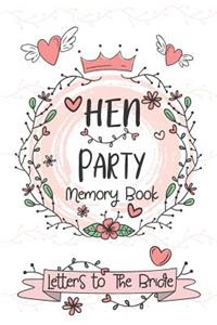 Hen Party Memory Book - Letters to Bride