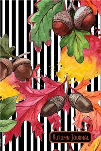 Autumn Journal: 6 x 9 Fall Themed Wide Ruled Notebook For All Your Home, School And Business Note Needs