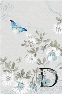 Undated 12 Month Weekly Planner - Serenity Butterfly in Flight Monogram Letter D