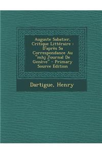 Auguste Sabatier, Critique Littéraire
