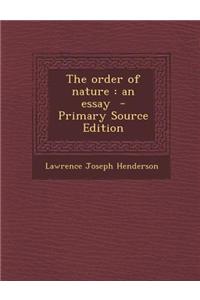 The Order of Nature