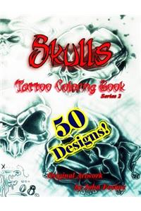 Skulls Tattoo Coloring Book