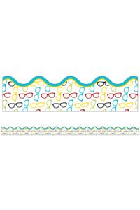 Hipster Glasses Scalloped Borders