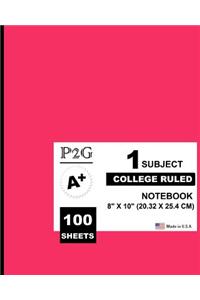 1 Subject College Ruled Notebook