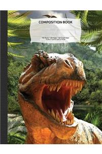 Tyrannosaurus Rex Dinosaur Composition Notebook, 4x4 Quad Rule Graph Paper