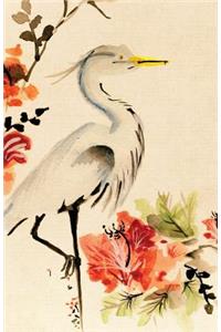 Asian Floral Crane Journal Notebook, 4x4 Quad Rule Graph Paper: 100 Sheets / 200 Pages, 5.5 X 8.5