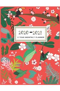 2020-2021 2 Year Monthly Planners: Floral Planner 2020 2021: 2 year planner 2020-2021 monthly 8.5 x 11 Planners Planner 2020-2021 Planner Monthly 24 Months Agenda Planner with Holiday