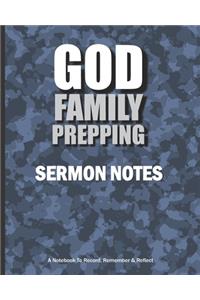 GOD FAMILY PREPPING Sermon Notes A Notebook To Record, Remember & Reflect