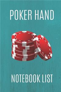 Poker Hand Notebook List
