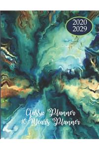 2020-2029 10 Ten Year Planner Monthly Calendar Classic Goals Agenda Schedule Organizer