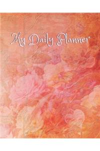 My Daily Planner for 90 days - Daily Notebook / Log / Journal / Diary. 92 Pages - Undated - 8x10 inches - Romantic Vintage Textured Cover