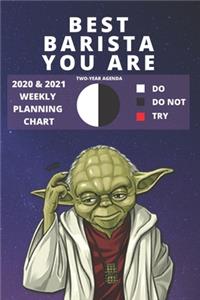 2020 & 2021 Two-Year Weekly Planner For Best Barista Gift - Funny Yoda Quote Appointment Book - Two Year Agenda Notebook