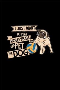 I just want to play volleyball and pet my dog: 6x9 pug - lined - ruled paper - notebook - notes