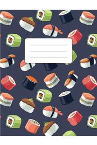 Composition Notebook: Japanese Sushi Pattern: 100 Pages of 7.5