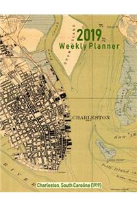 2019 Weekly Planner: Charleston, South Carolina (1919): Vintage Topo Map Cover