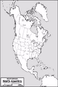 North America Map Laminated