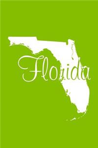 Florida - Lime Green Lined Notebook with Margins