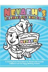 Nevaeh's Birthday Coloring Book Kids Personalized Books