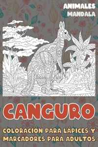 Coloración para lápices y marcadores para adultos - Mandala - Animales - Canguro