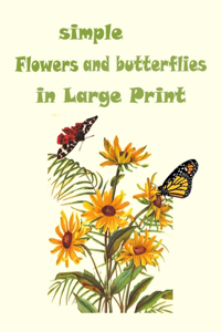simple flowers and butterflies in large print