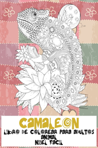 Libro de colorear para adultos - Nivel fácil - Animal - Camaleón