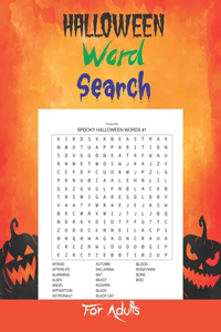 Halloween Word Search For Adults