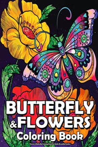 Flowers & Butterfly Coloring Book For Adults Beautiful Garden