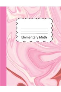 Elementary Math: Cute Large Blank Primary Draw & Write Storybook Paper for Girls - Pink Marble Paperback Cover Cover - Story Book Writing Practice - Use imagination,