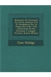 Romances de Germania de Varios Autores