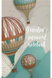Grandpa's Password Notebook: Internet Address and Password Logbook / Journal (Gift for Grandpa) - Hot Air Balloons Cover