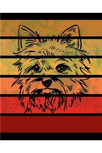 Yorkie Retro Stripes Notebook