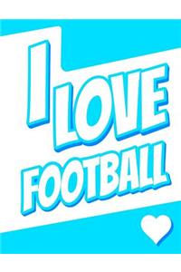 I Love Football: Large Print Discreet Internet Website Password Organizer, Birthday, Christmas, Friendship Gifts for Women and Men, Teens, Girls and Boys, 8 1/2